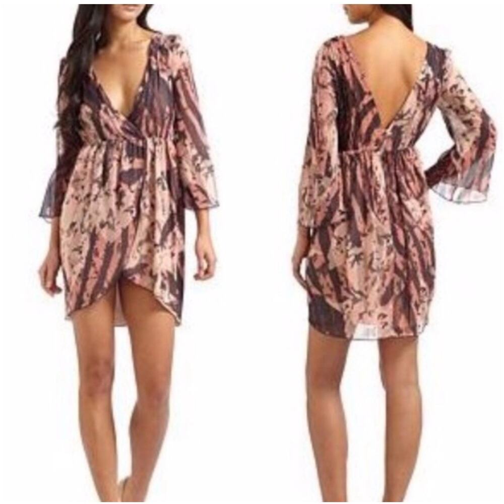 Alice + Olivia Pink and Brown Mini Dress